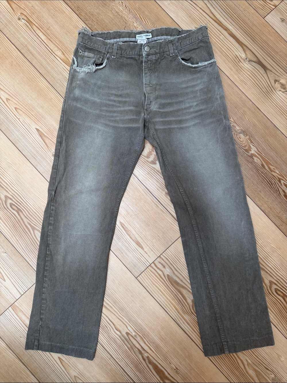 Dolce & Gabbana Men's Straight Jeans in Washed Brown